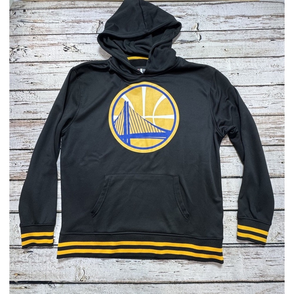 Golden State Warriors Large Black Hoodie Long Sleeve Pullover Men NBA Basketball